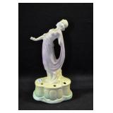 DANCING LADY IN PINK AND GREEN - 7 1/2" MARKED: