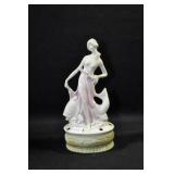 NYMPH WITH DOLPHIN - 7 1/4" - PINK SKIRT/GREEN