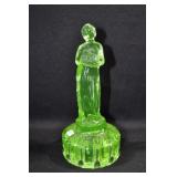 ROSE LADY IN LIGHT GREEN - 8 1/2" - GREEN GLASS