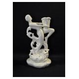 LADY HOLDING CANDLE HOLDER - 8 1/2" - IVORY THUMB