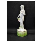 LADY HOLDING BOUQUET OF FLOWERS - 7 1/2" - WHITE