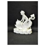 LADY RIDING FISH - 5" - WHITE MARKED: GERMANY
