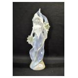 LADY IN BLUE DRESS FLOWER VASE - 9" MARKED:  G