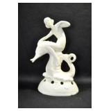LADY ON SEAHORSE - 8" - IVORY SMALL NICKS AROUND