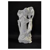 LADY FLOWER VASE - 7" - WHITE CRACK ON TOP, BACK