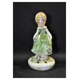 GIRL IN GREEN DRESS WITH BLONDE CURLS - 5 1/4"