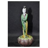 WOMAN ON LOTUS BASE - 6" HAS BEEN REPAIRED