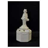 CLOWN INSERT WITH FLOWER - 6 1/2" - IVORY CRAZING