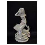 MERMAID ON FISH - 7" - IVORY/FISH FINS ARE PINK