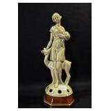 LADY WITH FAWN - 8 1/4" - BEIGE