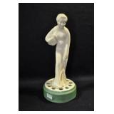 LADY CARRYING JUG - 7 1/2" - IVORY WITH GREEN