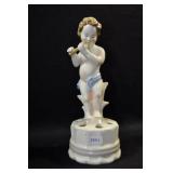 PAN PLAYING FLUTE - 7" - IVORY WITH BLUE SASH