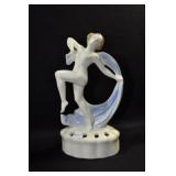 SCARF DANCER - 8 1/4" - IVORY WITH BLUE SCARF AND