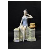 BATHER IN BLUE - 5 1/2" - GREEN BASE MARKED: