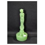 NYMPH INSERT AND FLOWER FROG - 7 1/2" - JADITE