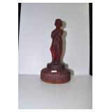 DRAPED LADY - 8 1/2" - RUBY SUNSET GLASS BY