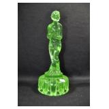 MANDOLIN LADY - 9" - LIGHT EMERALD GLASS