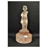DRAPED LADY - 8 1/2" - PINK SATIN GLASS