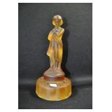 DRAPED LADY - 8 1/2" - AMBER SATIN GLASS