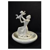 MOTHER AND CHILD IN BOWL - 10 1/2" X 9" - WHITE