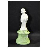 CHILD WITH FLOWERS AND GREEN BASE - 6" MARKED: