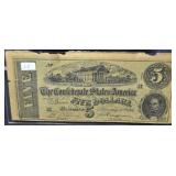 1864 5 DOLLAR THE CONFEDERATE STATE AMERICAN
