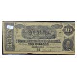 1864 10 DOLLAR THE CONFEDERATE STATE AMERICAN