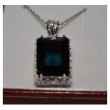32CT LONDON BLUE TOPAZ NECKLACE