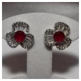 3.48CT RUBY  EARRINGS