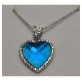 BLUE TOPAZ SWEETHEART NECKLACE