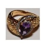 3.01 CT AMETHYST PEAR CUT RING