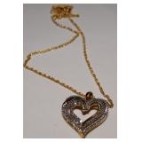 LARGE DIAMOND HEART NECKLACE