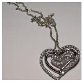 5CT WHITE SAPPHIRE SWEET HEART NECKLACE
