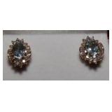 3CT BLUE TOPAZ EARRINGS