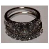 3CT WHITE SAPPHIRE WEDDING SET