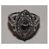3.98CT MARQUE WHITE SAPPHIRE RING
