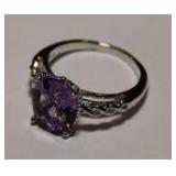 3CT  AMETHYST DINNER RING