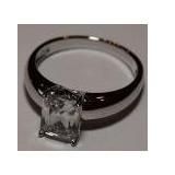 3CT EMERALD CUT WHITE SAPPHIRE SOLITAIRE RING