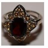 3.44CT  GARNET AND CITRINE RING