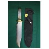BOWIE STYLE FIXED BLADE KNIFE - BRASS HILT -