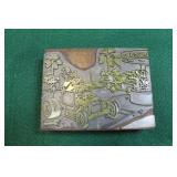 "DRIVE IN" ENGRAVED PRINTING BLOCK - SIGNED: TOM