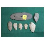 GROUPING: 7 NATIVE AMERICAN POINTS