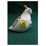 CERAMIC, PAINTED QUAIL - ARTIST SIGNED: M.S.