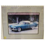 1956 FORD THUNDERBIRD PRINT FRAMED AND MATTED