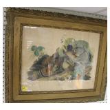 "RUFLED GROUSE" PRINT IN ANTIQUE FRAME