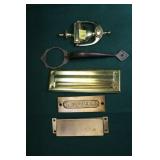 BRASS DOOR ACCESSORIES: KNOCKER, LETTER SLOTS AND