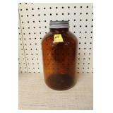 VINTAGE BROWN BOTTLE WITH ZINC BALL LID