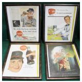 5 FRAMED COCA-COLA ADVERTISEMENTS