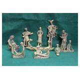 11 PERUVIAN? CAST IRON FIGURINES SMALL AMOUNT OF