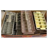 6 VINTAGE ALUMINUM REFRIGERATOR ICE TRAYS
